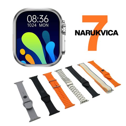 Smart watch WS-61 ULTRA 2 srebrni (7 narukvica) (MS).