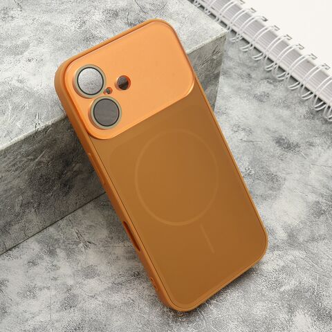 Zastitna maska (futrola) COLOR METAL MagSafe II - iPhone 16 (6.1) narandzasta (MS).