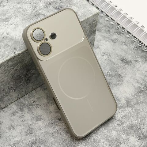 Zastitna maska (futrola) COLOR METAL MagSafe II - iPhone 16 (6.1) srebrna (MS).