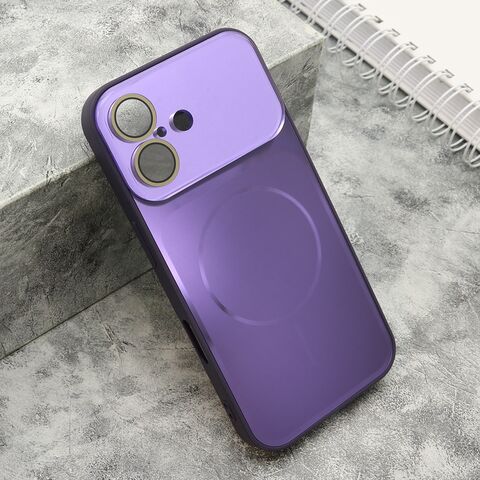 Zastitna maska (futrola) COLOR METAL MagSafe II - iPhone 16 (6.1) ljubicasta (MS).