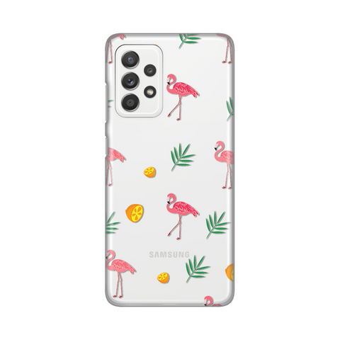 Zastitna ultra tanka (skin) maska / futrola PRINT - Samsung A525 Galaxy A52 4G/A526 Galaxy A52 5G/A528B Galaxy A52s 5G Flamingos.