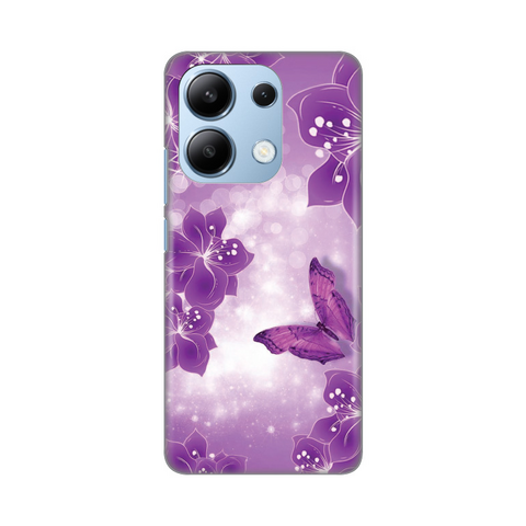 Zastitna silikonska maska (futrola) PRINT - Xiaomi Redmi Note 13 4G Butterfly And Flowers.