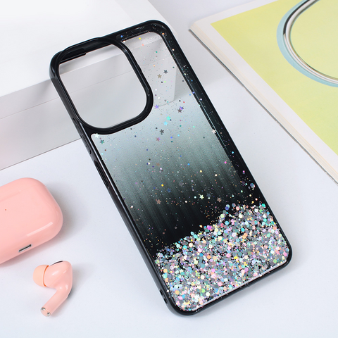 Zastitna maska (futrola) okvir Glitter - Xiaomi Redmi 13C crna.