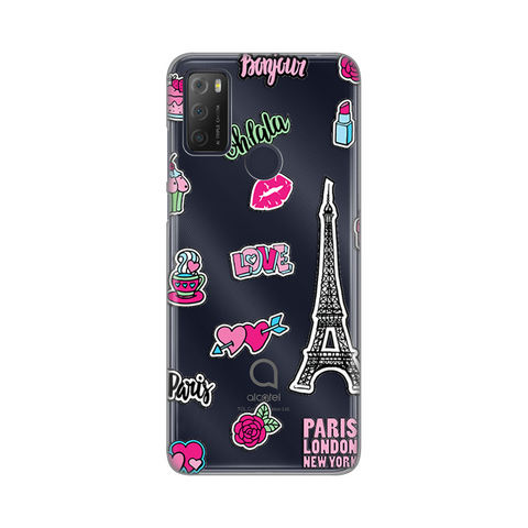 Zastitna ultra tanka (skin) maska / futrola PRINT - Alcatel 1S (2021)/3L (2021)/A1 Alpha 21 Love Paris.