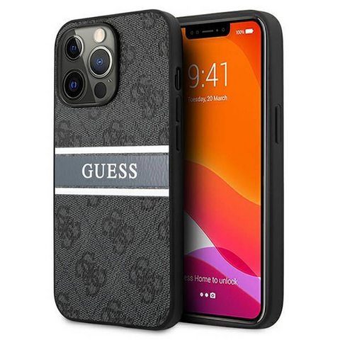 Zastitna maska (futrola) Guess Stripe - iPhone 13 Pro Max 6.7 siva (GUHCP13X4GDGR).