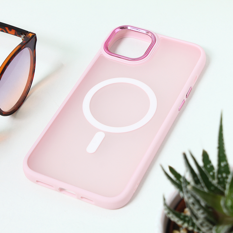 Zastitna maska (futrola) Magsafe colorful - iPhone 15 Plus roze.