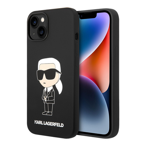 Zastitna maska (futrola) Karl Lagerfeld Hc Silicone NFT Ikonik - iPhone 15 crna (KLHCP15SSNIKBCK).