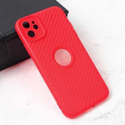 Zastitna maska (futrola) Carbon Stripe - iPhone 11 6.1 crvena.