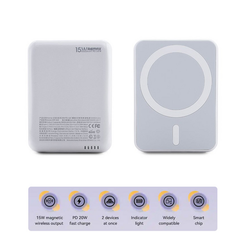 Univerzalna Back Up Baterija Magsafe REMAX RPP-509 Fantasy Series PD 20W + Wireless 15W Fast Charging 5000mAh beli.