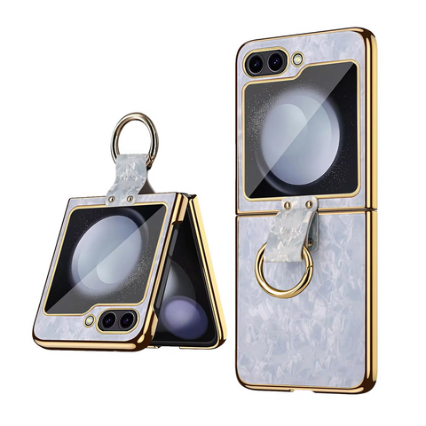 Zastitna maska (futrola) Luxurious Shell Pattern - Samsung F741B Galaxy Z Flip 6 5G siva.