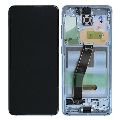 LCD displej (ekran) - Samsung G985F Galaxy S20 Plus + touchscreen + okvir Blue Service Pack ORG/GH82-22134D.