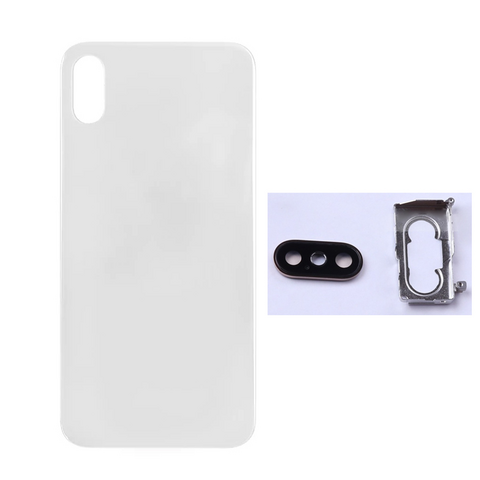 Poklopac - Iphone X beli+metalni drc sa staklom kamere (NO LOGO).