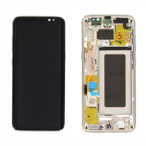 LCD displej (ekran) - Samsung G950/Galaxy S8 + touchscreen + okvir Gold Service Pack ORG/GH97-20457F.