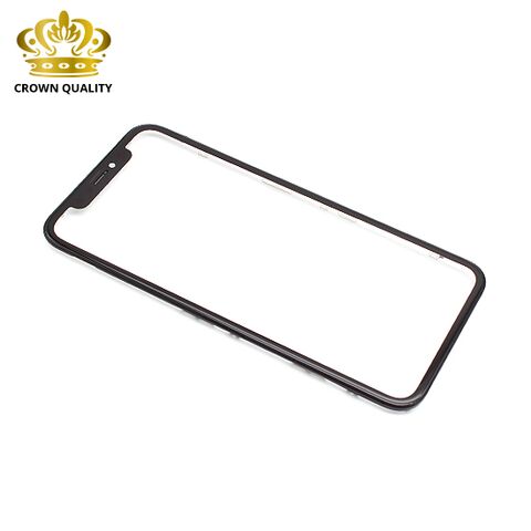 Staklo touchscreen-a - Iphone XR+ okvir (Crown Quality) crni (MS).