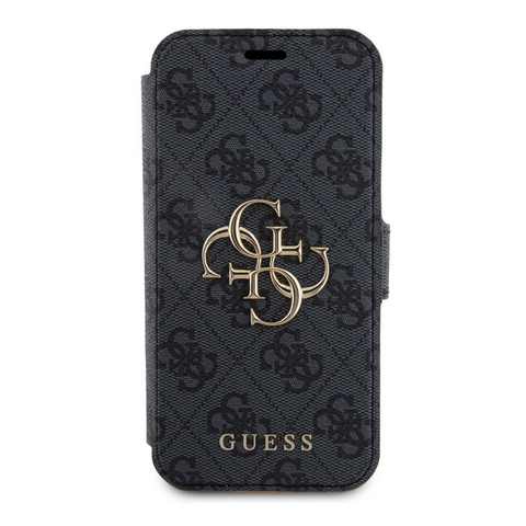Zastitna maska (futrola) Guess Bk Pu leather 4G Metal Logo - iPhone 15 Pro 6.1 siva (GUBKP15L4GMGGR).