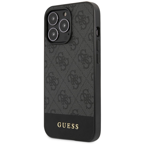Zastitna maska (futrola) Guess Hc PC/TPU 4G Pu Bottom Stripe - iPhone 15 Pro 6.1 siva (GUHCP15LG4GLGR).