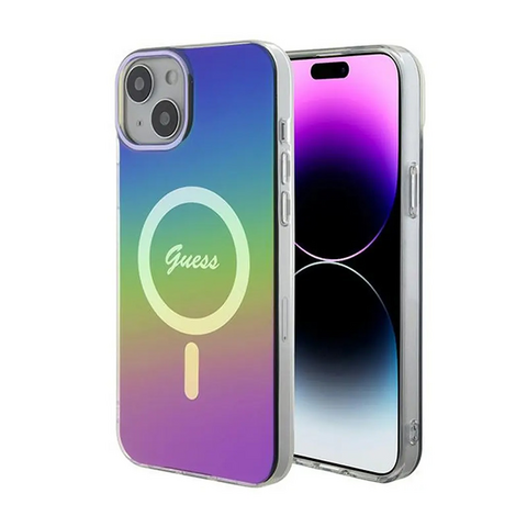 Zastitna maska (futrola) Guess Hc IML Magsafe Iridescent - iPhone 15 crna (GUHMP15SHITSK).