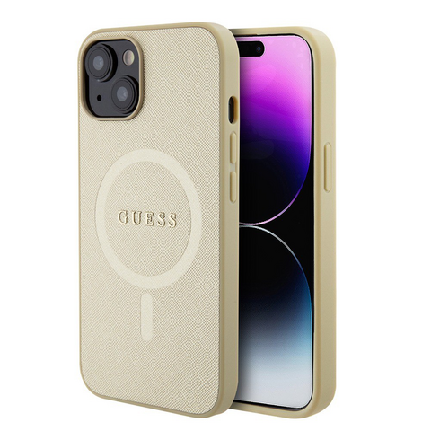 Zastitna maska (futrola) Guess Hc PU Saffiano Magsafe - iPhone 15 bez (GUHMP15SPSAHMCB).