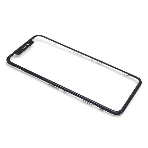Staklo touchscreen-a - Iphone 11 + okvir + OCA stiker crni (MS).