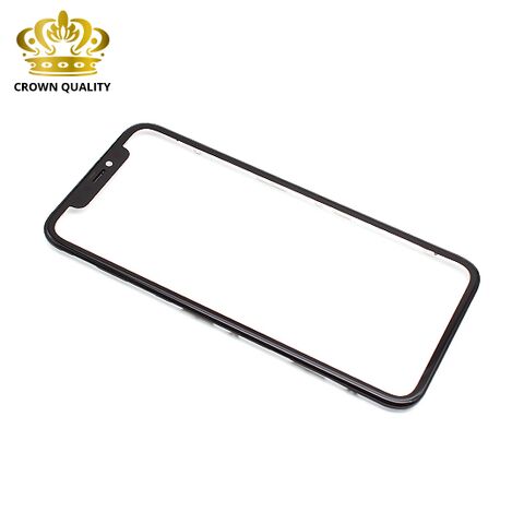 Staklo touchscreen-a - iPhone 11 + okvir + OCA stiker (Crown Quality) crni (MS).