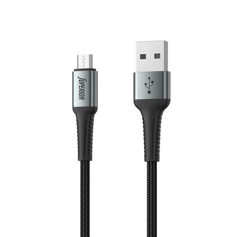 USB data kabl Superior SU-K104 Fast 12W 2.4A USB A na Micro 1m crni (MS).