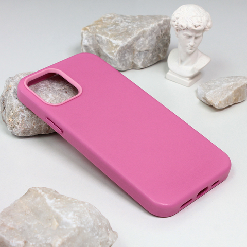 Zastitna maska (futrola) Beautiful Shine Leather iPhone 12 6.1 roze.