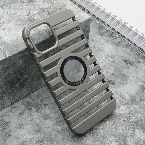 Zastitna maska (futrola) LINES LOGO CUT - Iphone 12/12 Pro (6.1) siva (MS).