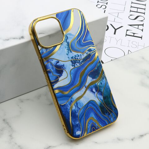 Zastitna maska (futrola) MARBLE - iPhone 15 plava (MS).