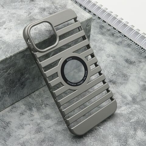Zastitna maska (futrola) LINES LOGO CUT - iPhone 13 (6.1) siva (MS).
