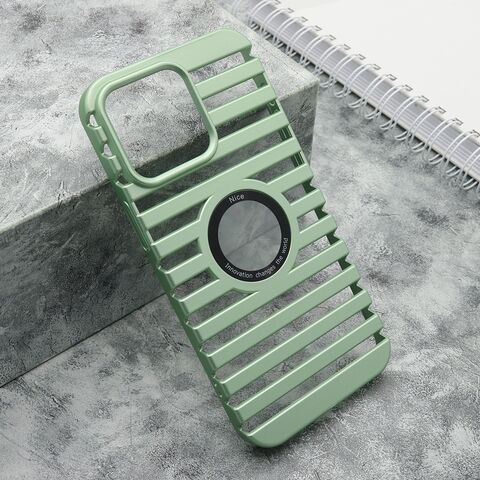 Zastitna maska (futrola) LINES LOGO CUT - iPhone 15 Pro Max (6.7) mint (MS).