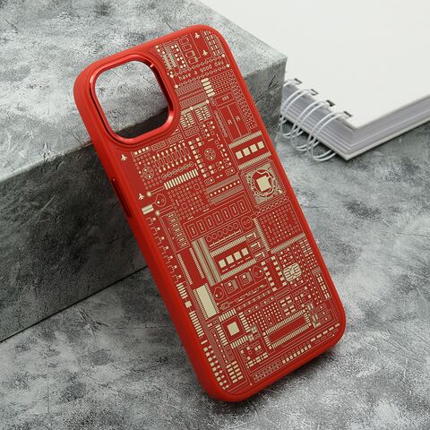 Zastitna maska (futrola) MACHINERY - iPhone 13 (6.1) crvena (MS).