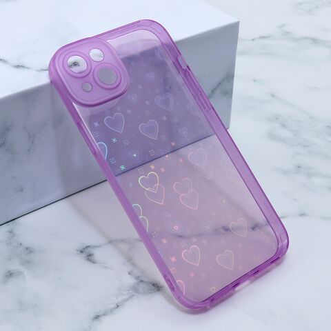 Zastitna maska (futrola) Heart Color IMD - iPhone 14 Plus ljubicasta (MS).