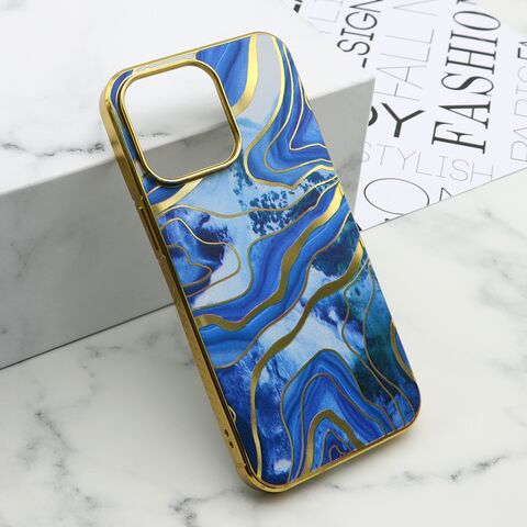 Zastitna maska (futrola) MARBLE - iPhone 15 Pro Max (6.7) plava (MS).