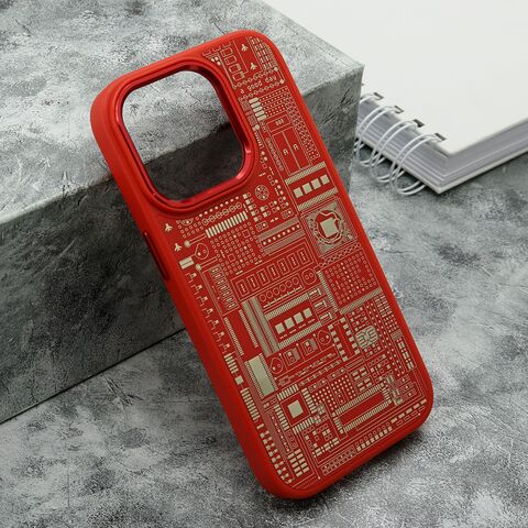 Zastitna maska (futrola) MACHINERY - iPhone 14 Pro (6.1) crvena (MS).
