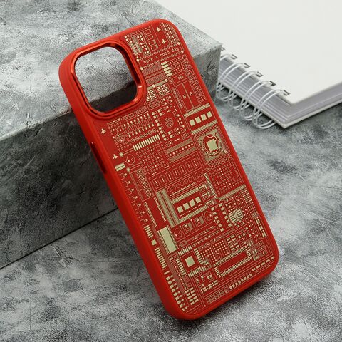 Zastitna maska (futrola) MACHINERY - iPhone 14 (6.1) crvena (MS).