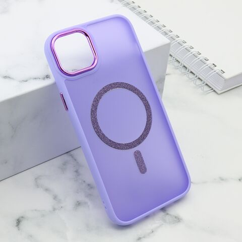 Zastitna maska (futrola) SHINING MAGSAFE - iPhone 15 Plus ljubicasta (MS).