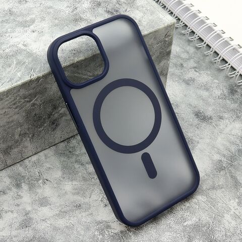 Zastitna maska (futrola) SILKY MAGSAFE mat - iPhone 15 plava (MS).
