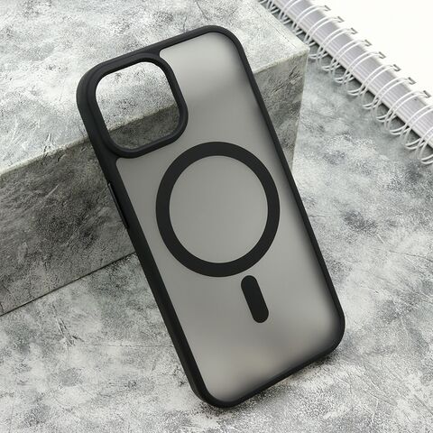 Zastitna maska (futrola) SILKY MAGSAFE mat - iPhone 15 crna (MS).