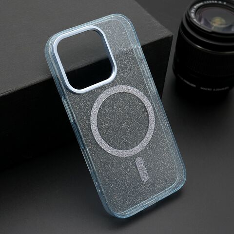 Zastitna maska (futrola) SPARKLING MagSafe - iphone 16 (6.1) plava (MS).