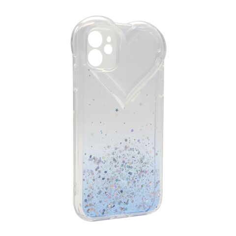 Zastitna maska (futrola) Sparkly Heart - iPhone 12 plava (MS).