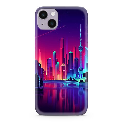 Zastitna ultra tanka (skin) maska / futrola PRINT CLEAR NEON WAVE - iPhone 14 Plus (6.7) NW05 (MS).