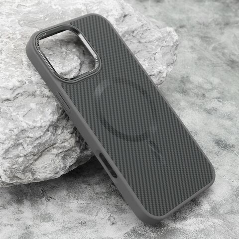 Zastitna maska (futrola) CARBON MagSafe - iPhone 16 Pro Max (6.9) siva (MS).