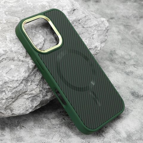 Zastitna maska (futrola) CARBON MagSafe - iPhone 16 Pro (6.3) zelena (MS).