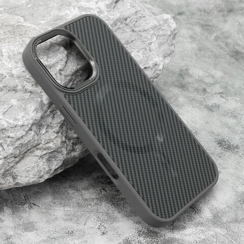 Zastitna maska (futrola) CARBON MagSafe - iphone 16 (6.1) siva (MS).