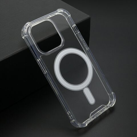 Zastitna maska (futrola) CRASHPROOF MAGNETIC CONNECTION - iPhone 15 Pro (6.1) providna (bela) (MS).
