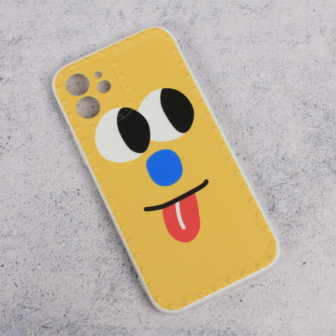 Zastitna maska (futrola) Smile face - iPhone 12 6.1 zuta.