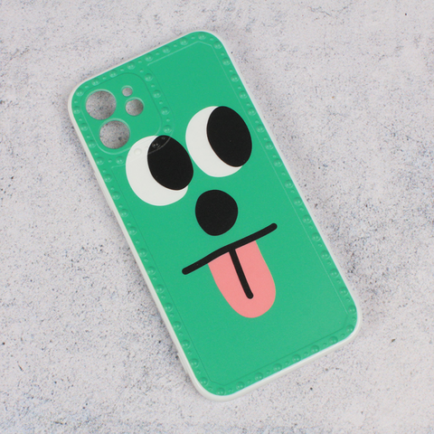 Zastitna maska (futrola) Smile face - iPhone 12 6.1 zelena.