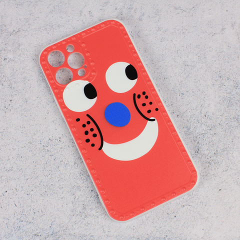 Zastitna maska (futrola) Smile face - iPhone 12 Pro 6.1 crvena.