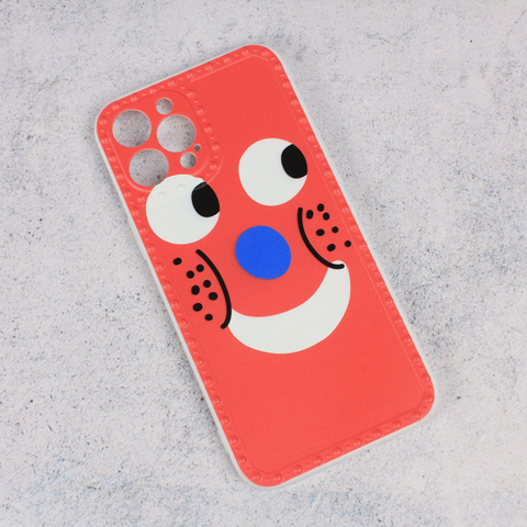 Zastitna maska (futrola) Smile face - iPhone 12 Pro Max 6.7 crvena.