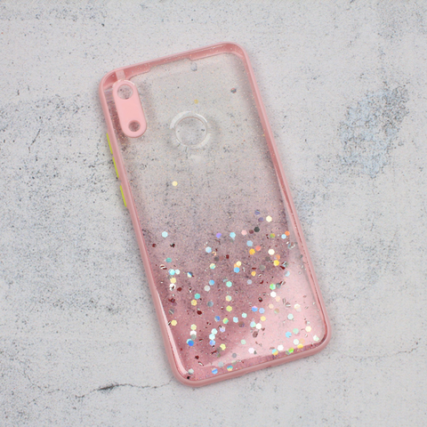 Zastitna maska (futrola) okvir Glitter - Huawei Huawei Y6 (2019)/Honor 8A roze.